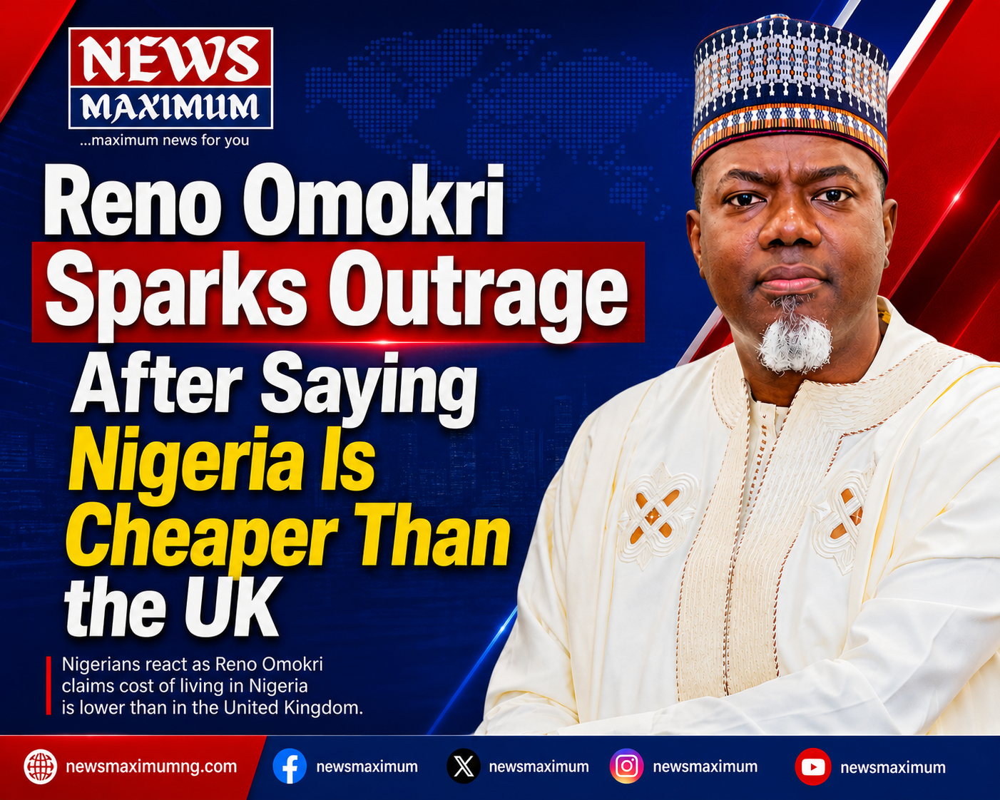 Reno Omokri Sparks Outrage After Saying Nigeria Is Cheaper Than the UK