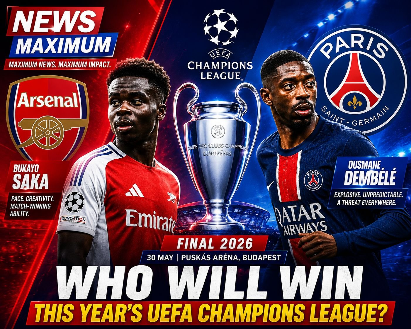 WHO WILL WIN THIS YEAR’S UEFA CHAMPIONS LEAGUE? ARSENAL OR PSG?