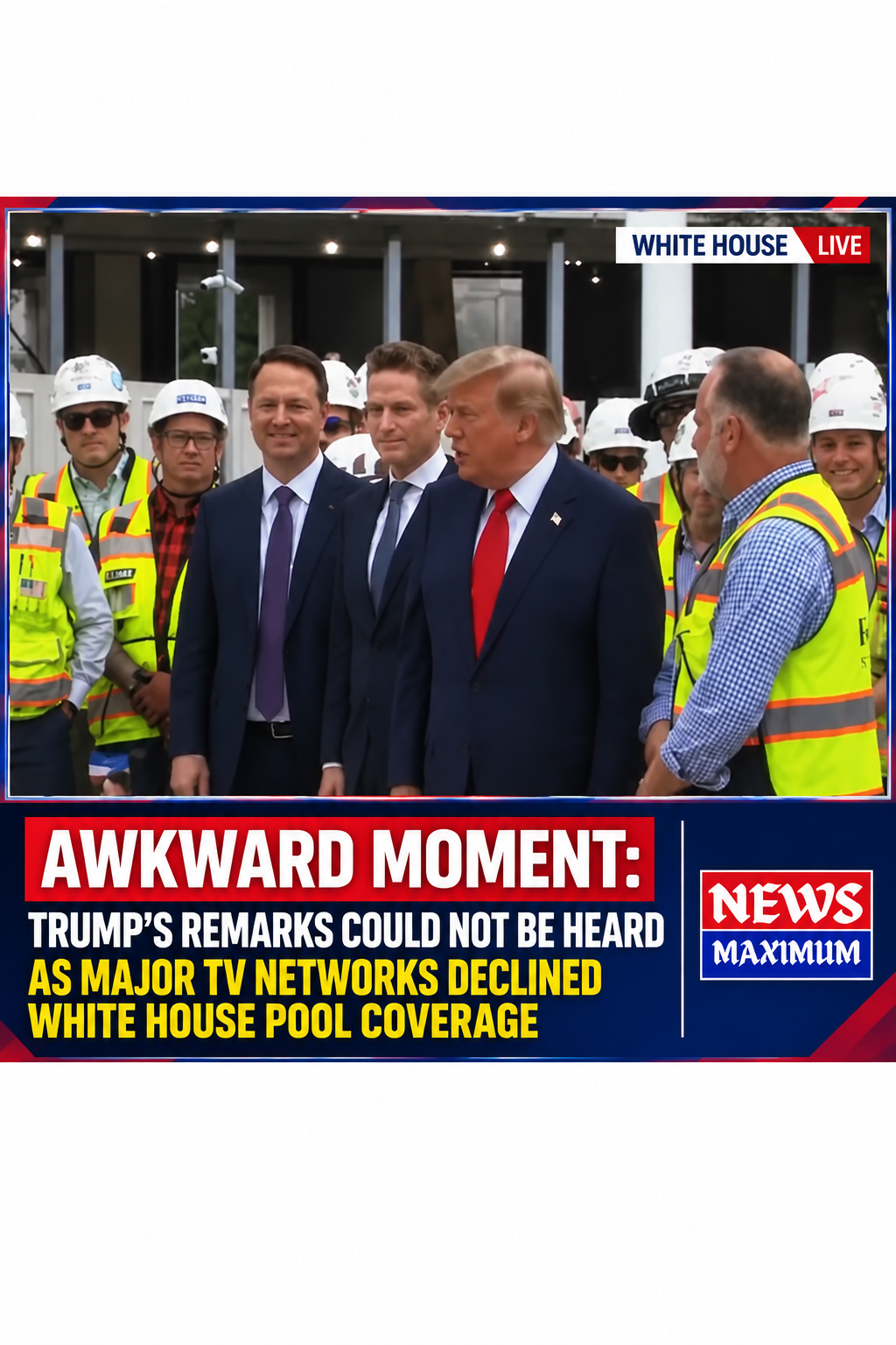 Awkward Moment: Trump’s Remarks Could Not Be Heard as Major TV Networks Declined White House Pool Coverage