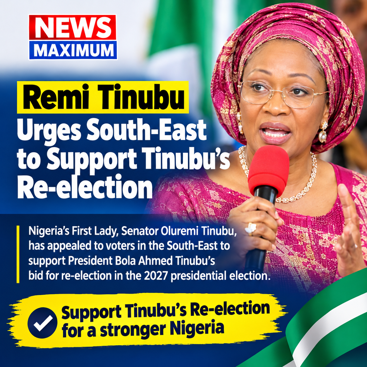 Remi Tinubu urges south -East to support Tinubu’s re-election