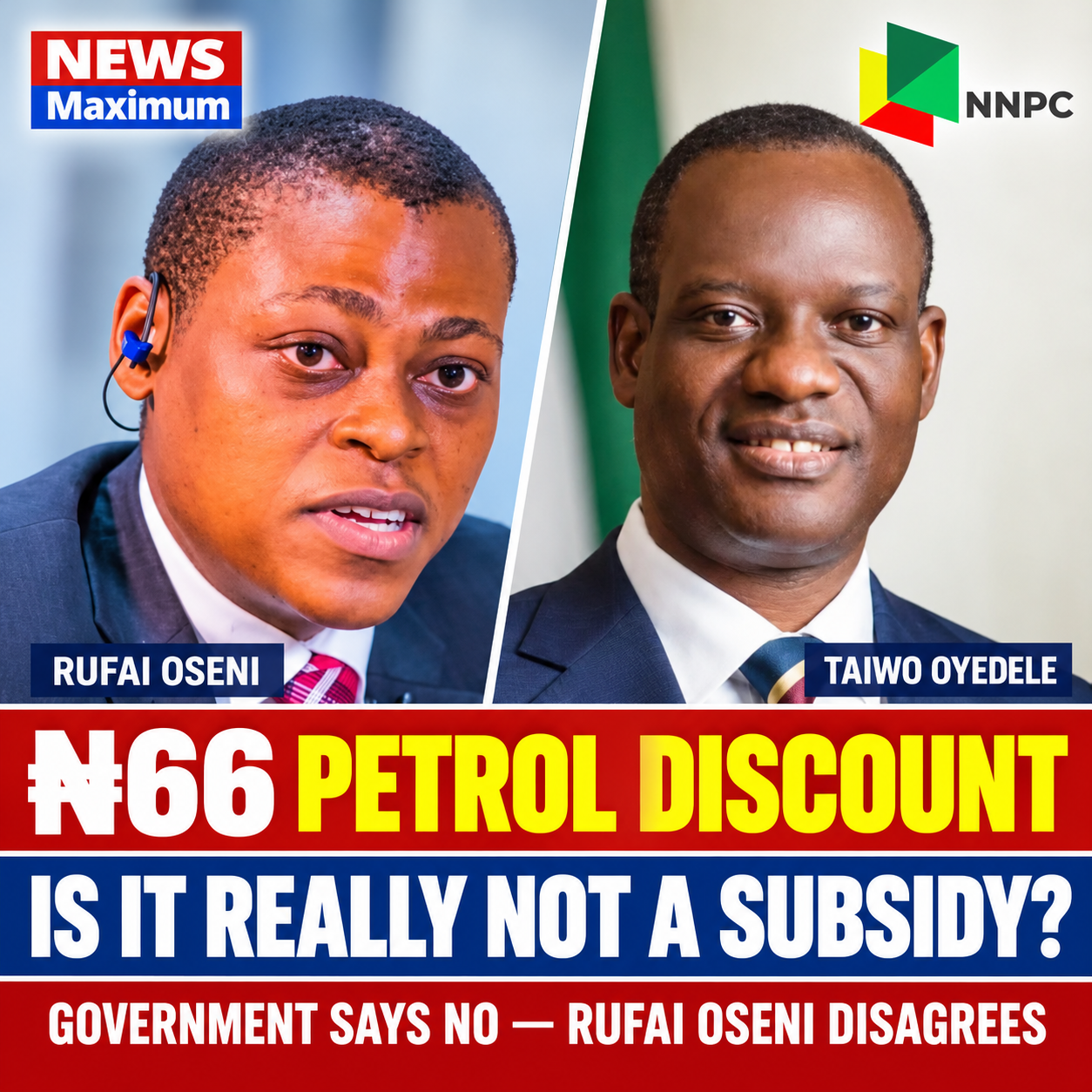 Nigeria’s ₦66 Petrol Discount: Is It Really Not a Subsidy? Why Rufai Oseni Disagrees with the Federal Government