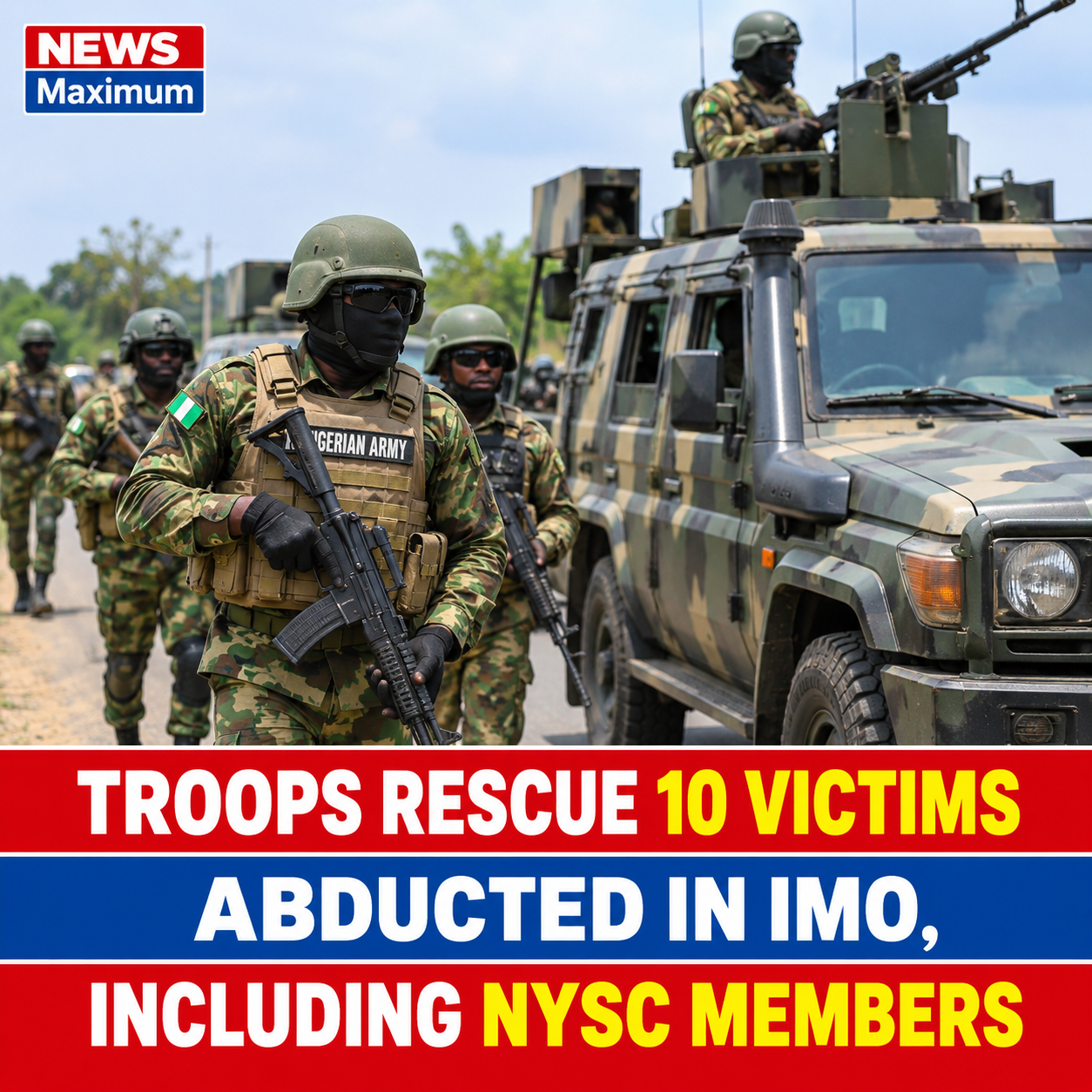 Troops Rescue 10 Victims Abducted in Imo, Including NYSC Members
