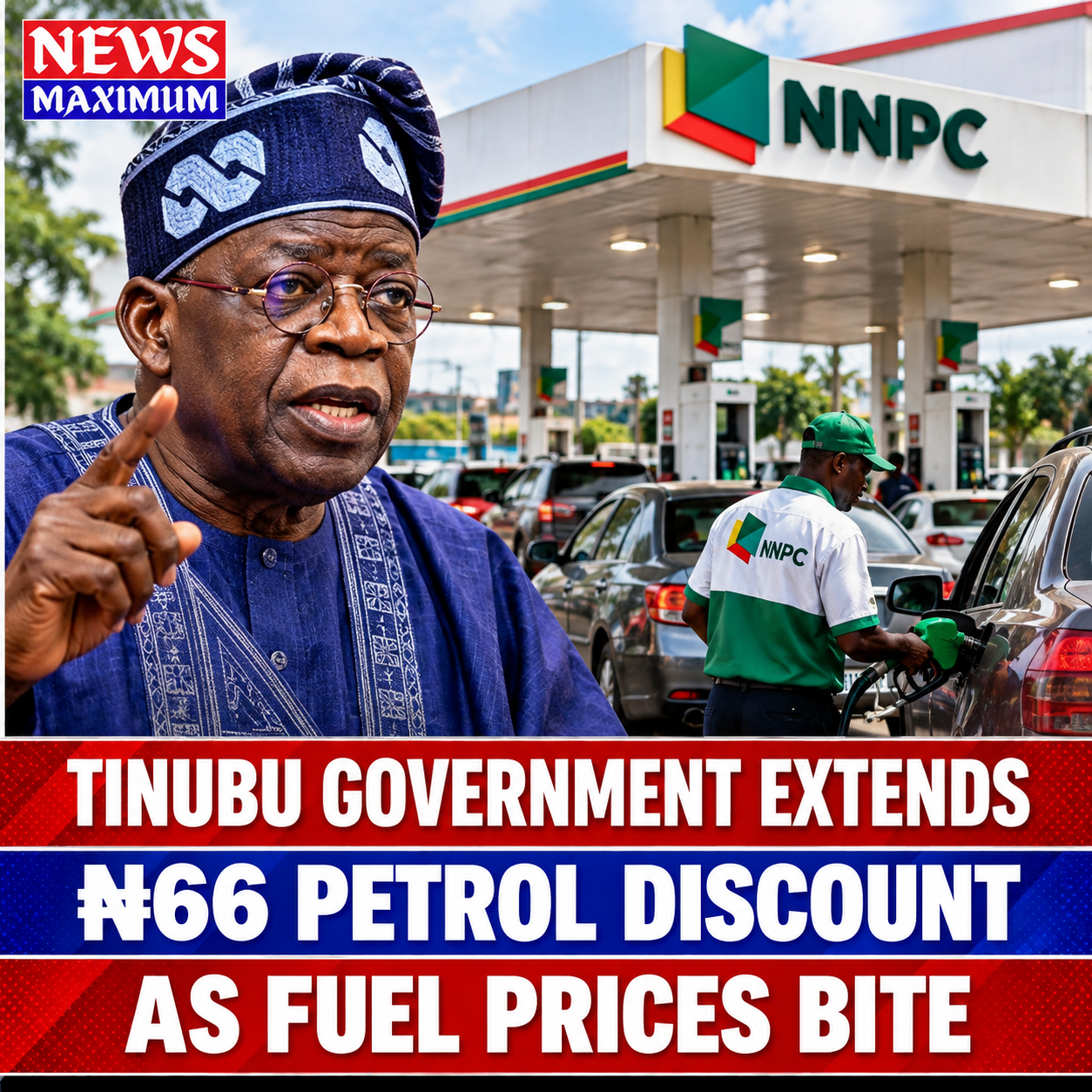 Tinubu Government Extends ₦66 Petrol Discount as Fuel Prices Bite