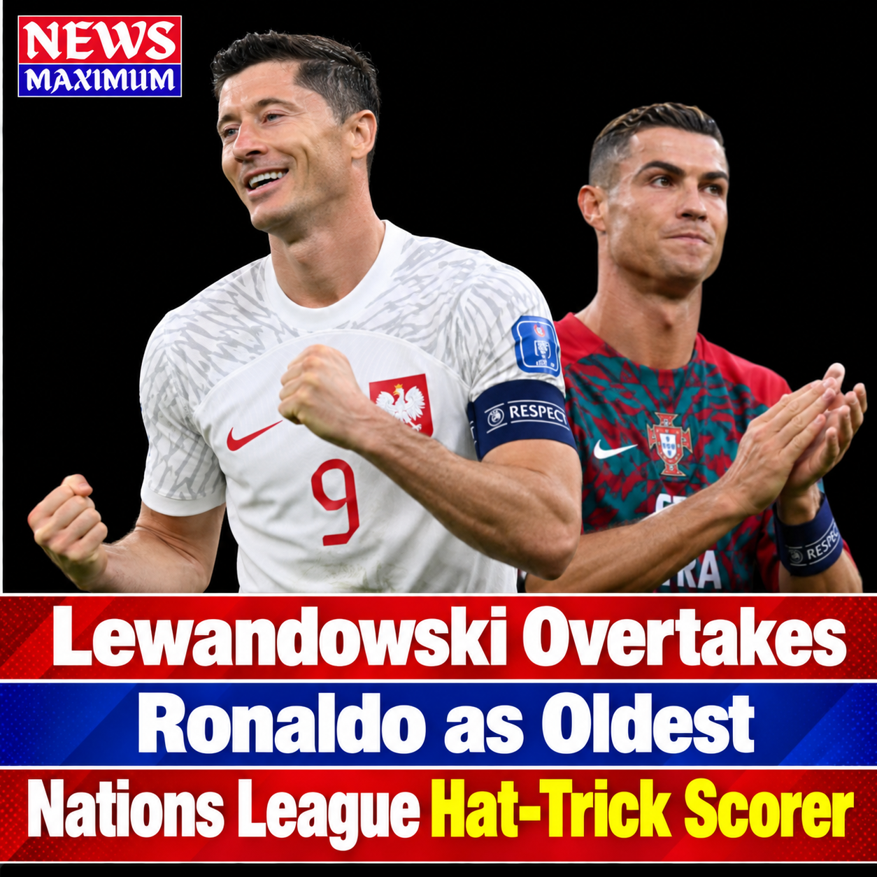 Lwandowski overtakes Ronaldo as oldest Nations league hat-trick scorer